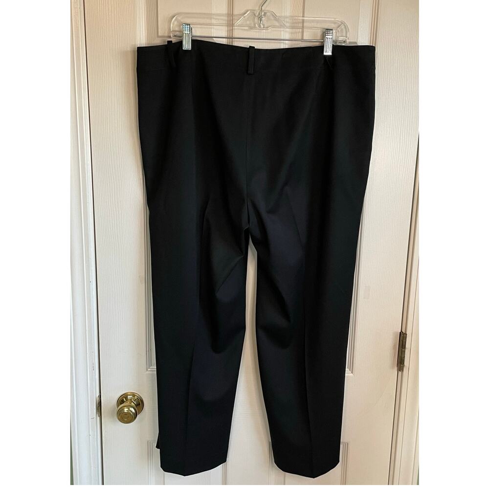 Lauren Ralph Lauren Sanderson Wide Leg Dress Pants Cropped Sz 16 Black Classic - Picture 2 of 10